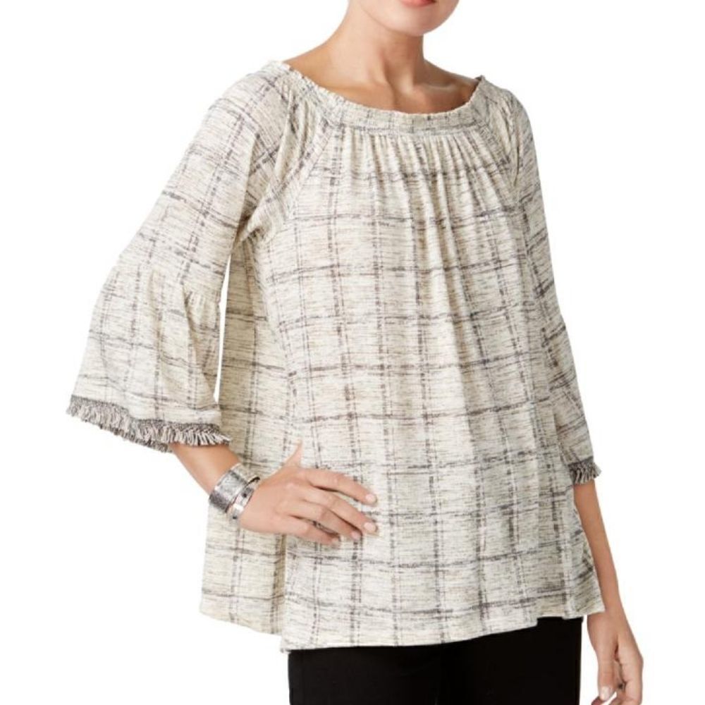 Style & Co. Womens Printed Knit Blouse